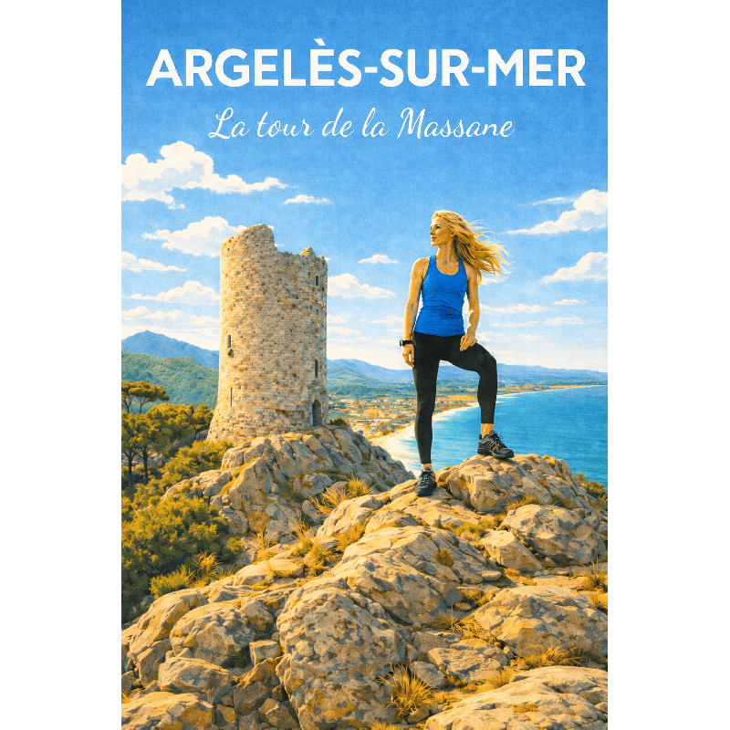 Poster Argelès-sur-Mer . La tour de la Massane