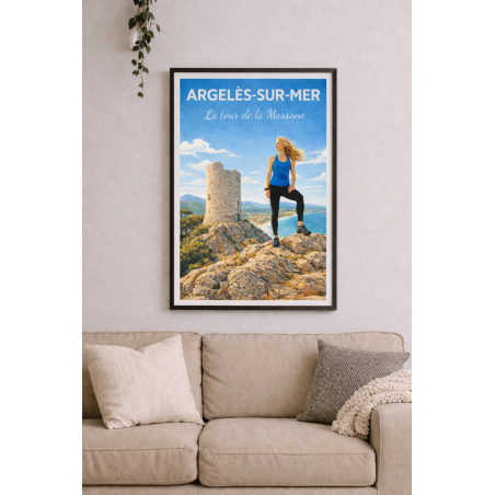 Poster Argelès-sur-Mer . La tour de la Massane